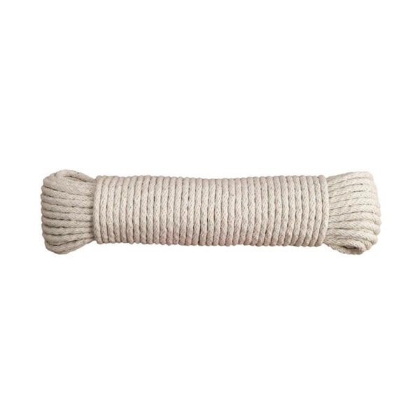 Captain Cold 0.14 in. x 48 ft. Natural Solid Braided Cotton Clothesline Rope CA2742364 - main